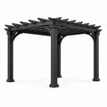 Pergola de jardin en aluminium noir avec toit à lames fixes, 300 x 300 x 250 cm
