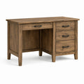Bureau rustique brun et noir à 4 tiroirs, 120 x 55 x 76 cm